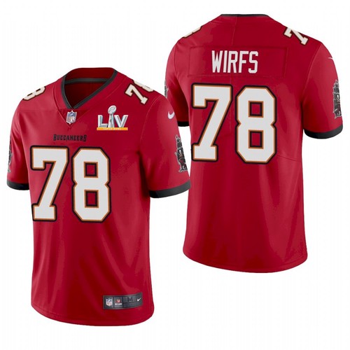 Men's Red Tampa Bay Buccaneers #78 Tristan Wirfs 2021 Super Bowl LV Limited Stitched Jersey